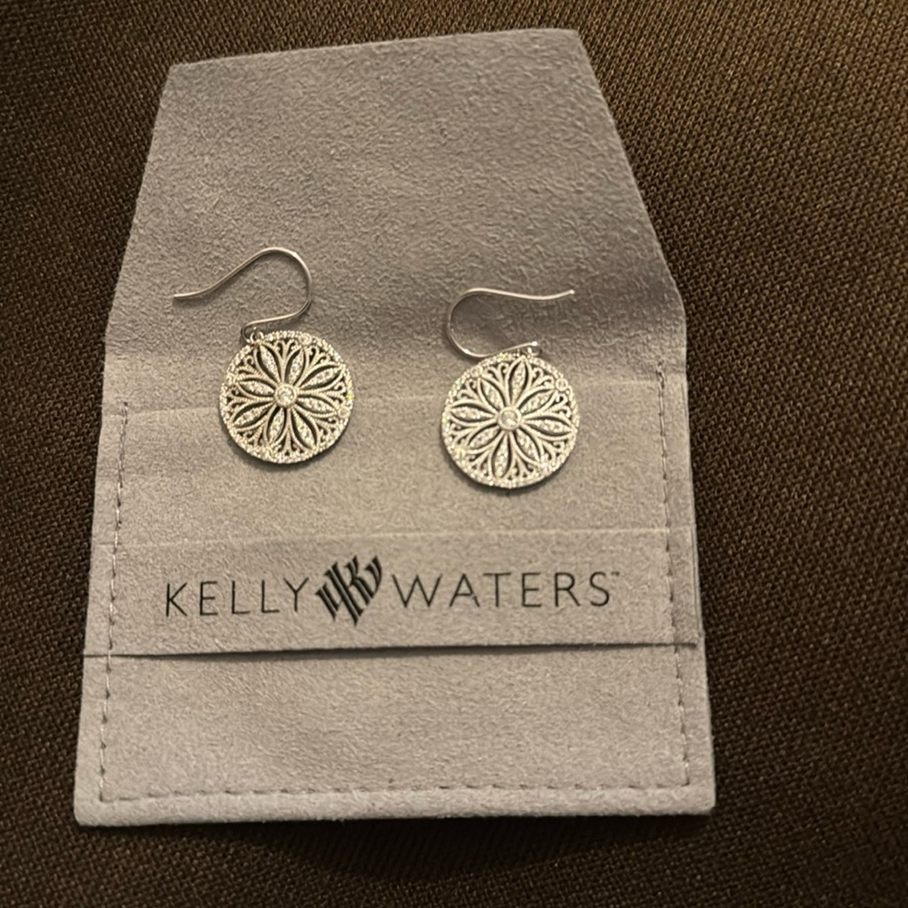 Kelly waters black label simulated diamond earrings